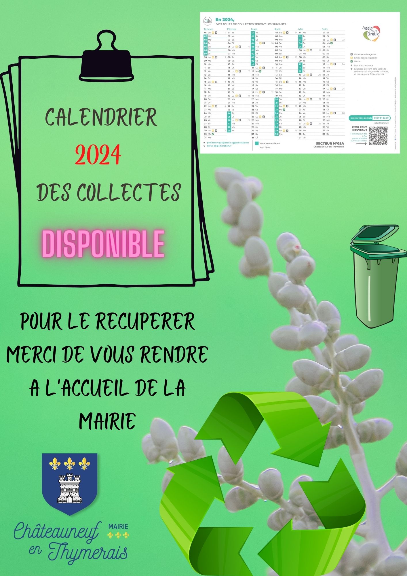 CALENDRIER DES COLLECTES 2024